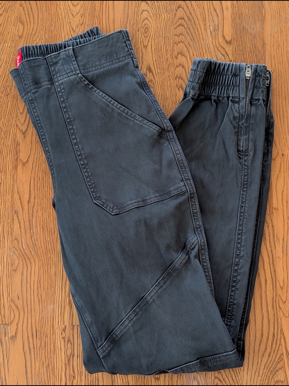 Spanx Gray Stretch Twill Moto Joggers Pants